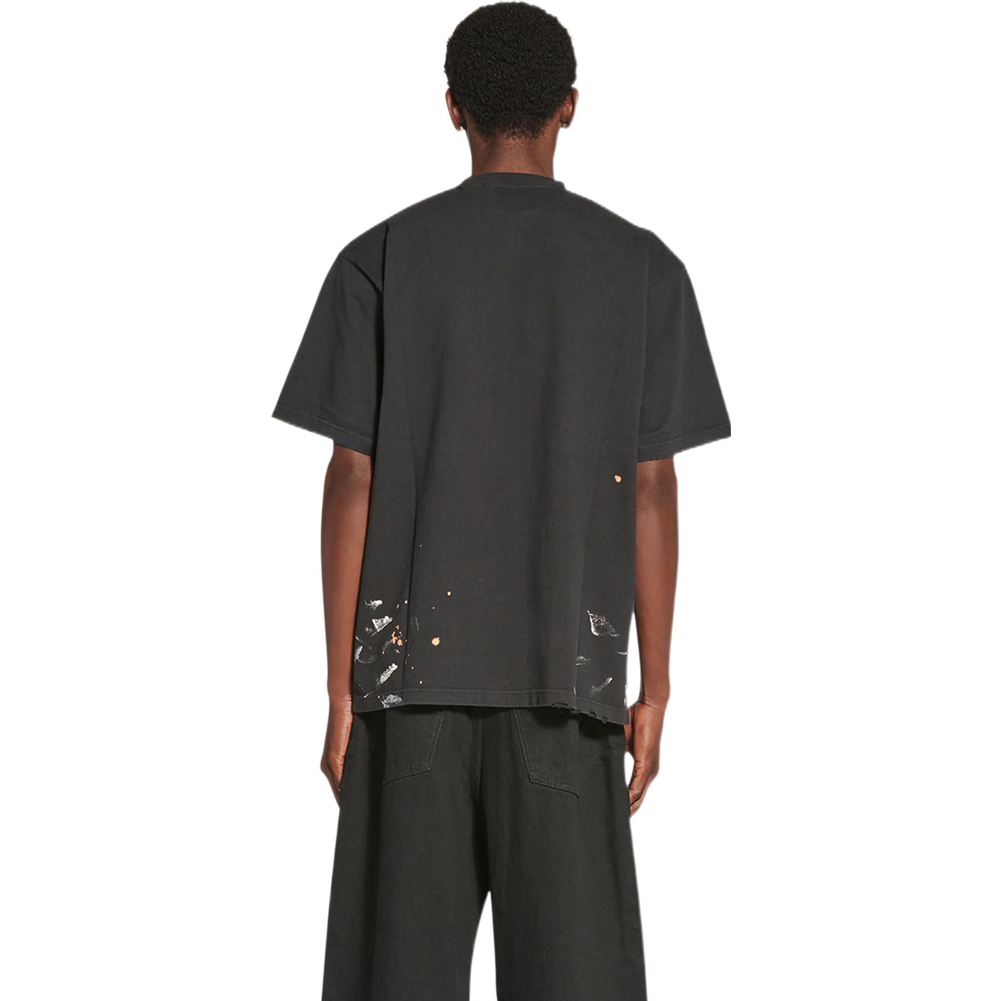 Purchase Balenciaga 2022秋冬寬鬆字母印花黑色圓領T恤。 641675TMVH31055