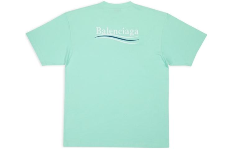 Balenciaga FW22  Mint Green Logo Oversized Crewneck T-Shirt. 641675TKVJ13461 圖 3