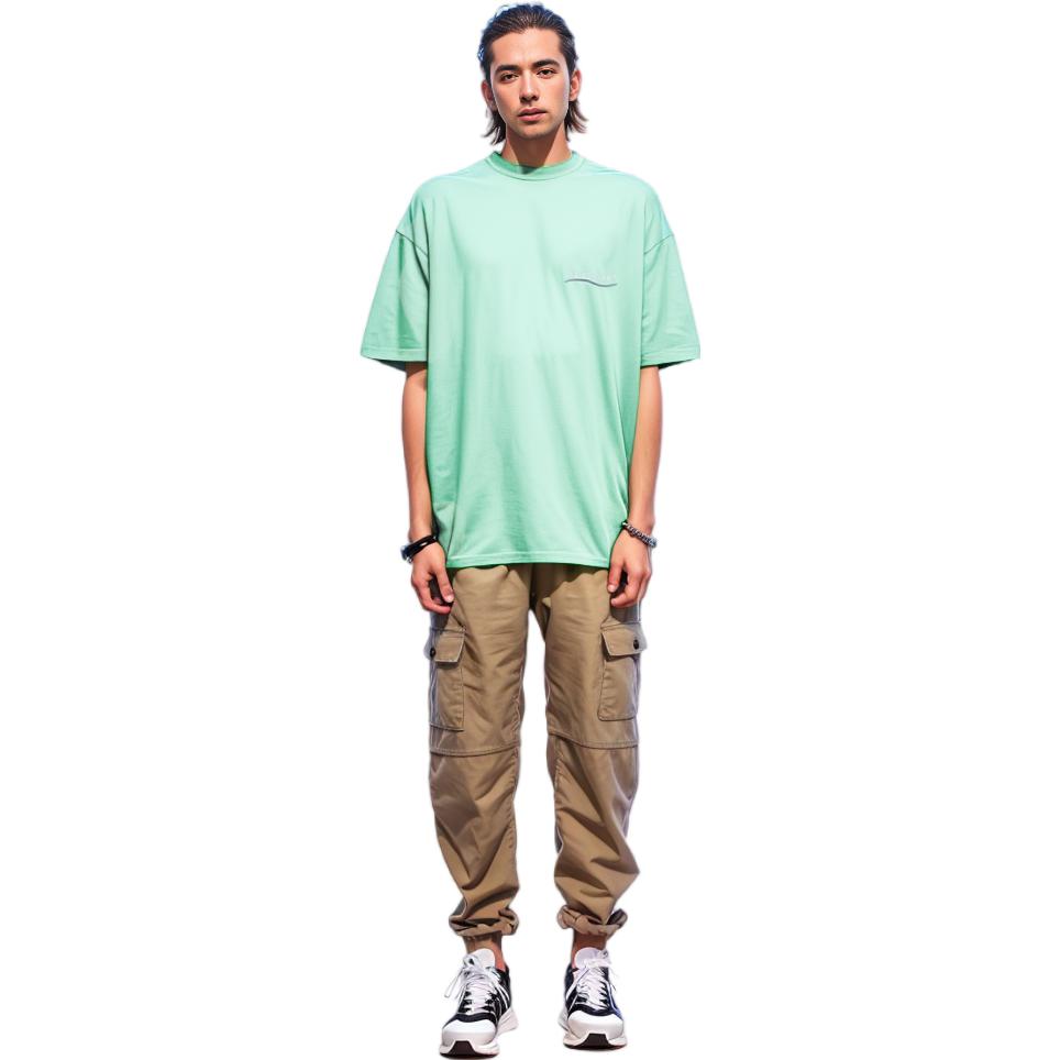 Balenciaga FW22  Mint Green Logo Oversized Crewneck T-Shirt. 641675TKVJ13461 圖 4