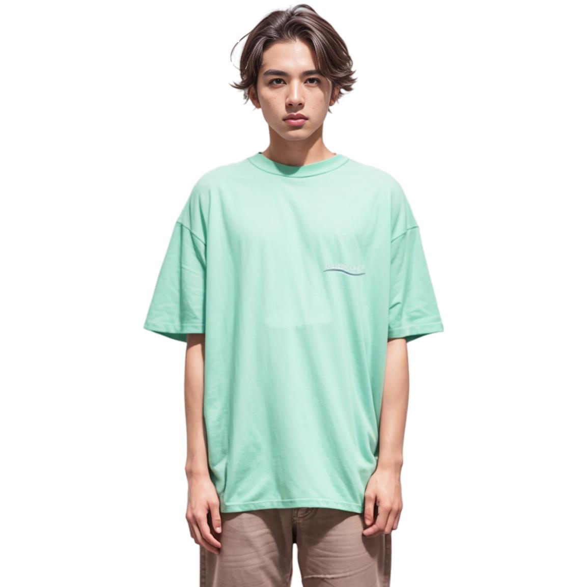 Balenciaga FW22  Mint Green Logo Oversized Crewneck T-Shirt. 641675TKVJ13461 圖 6