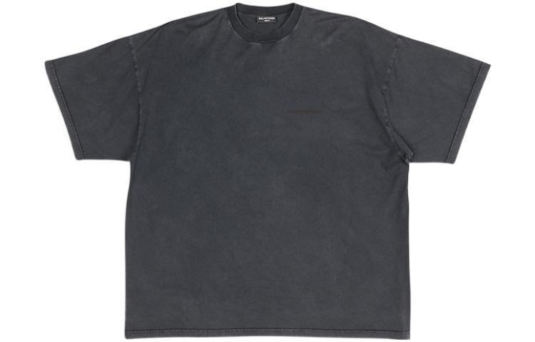 Balenciaga FW22  Oversized Black Crewneck Short Sleeve T-Shirt. 694576TMVJ61055