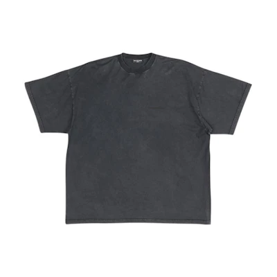 Balenciaga FW22 Oversized Black Crewneck Short Sleeve T-Shirt. 694576TMVJ61055