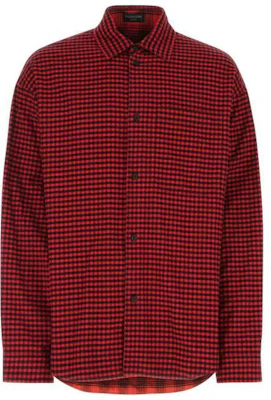 발렌시아가 FW22 레드 체크 프린트 긴팔 셔츠 레귤러 핏 720105TNM236400 Order 발렌시아가 FW22 레드 체크 프린트 긴팔 셔츠 레귤러 핏 720105TNM236400