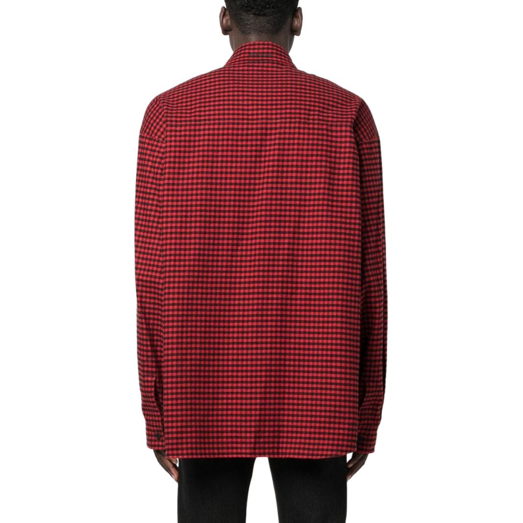Purchase 발렌시아가 FW22 레드 체크 프린트 긴팔 셔츠 레귤러 핏 720105TNM236400