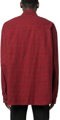 발렌시아가 FW22 레드 체크 프린트 긴팔 셔츠 레귤러 핏 720105TNM236400 Purchase 발렌시아가 FW22 레드 체크 프린트 긴팔 셔츠 레귤러 핏 720105TNM236400