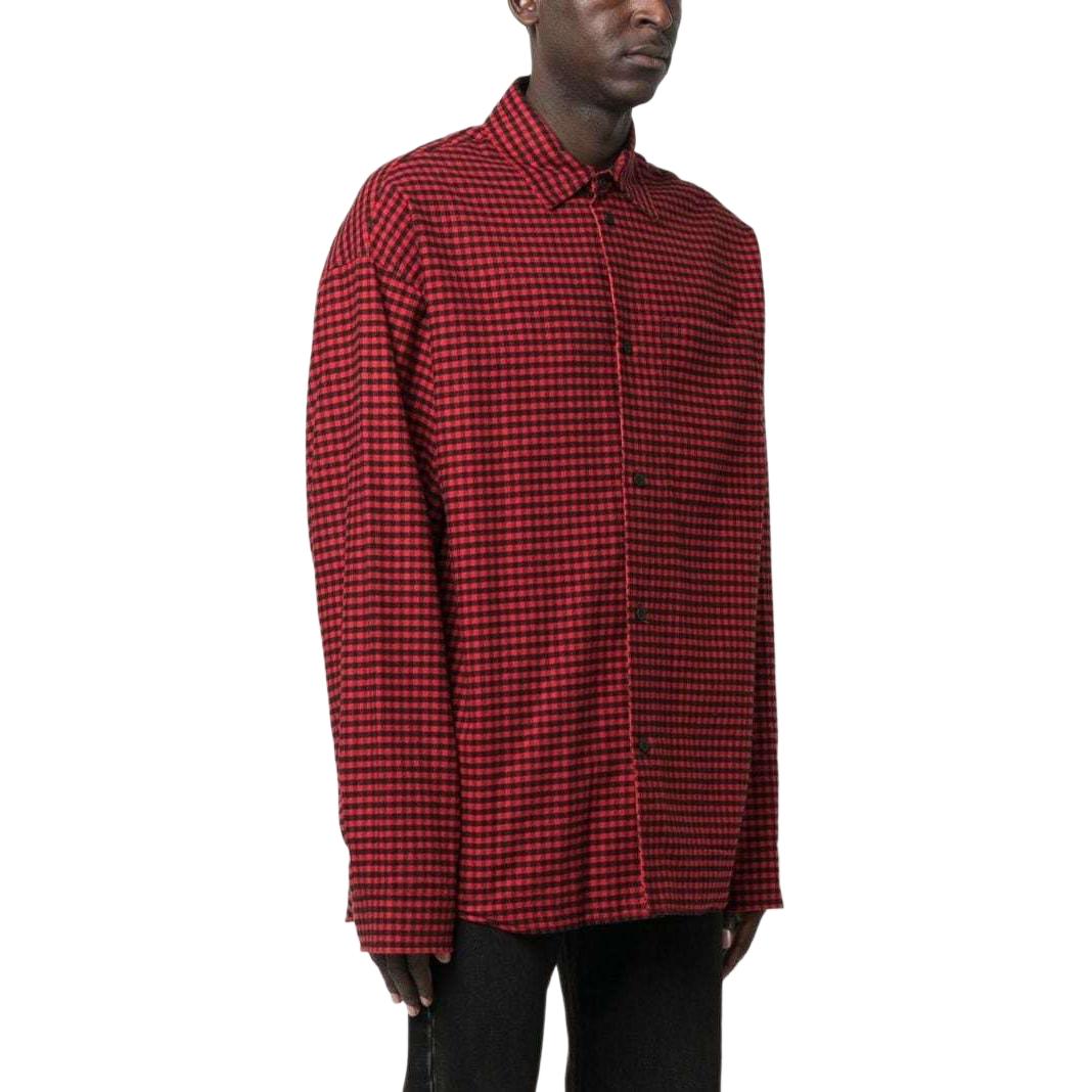 Details for 발렌시아가 FW22 레드 체크 프린트 긴팔 셔츠 레귤러 핏 720105TNM236400