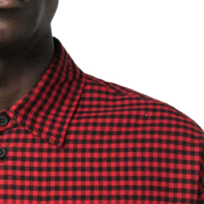 Sizing 발렌시아가 FW22 레드 체크 프린트 긴팔 셔츠 레귤러 핏 720105TNM236400