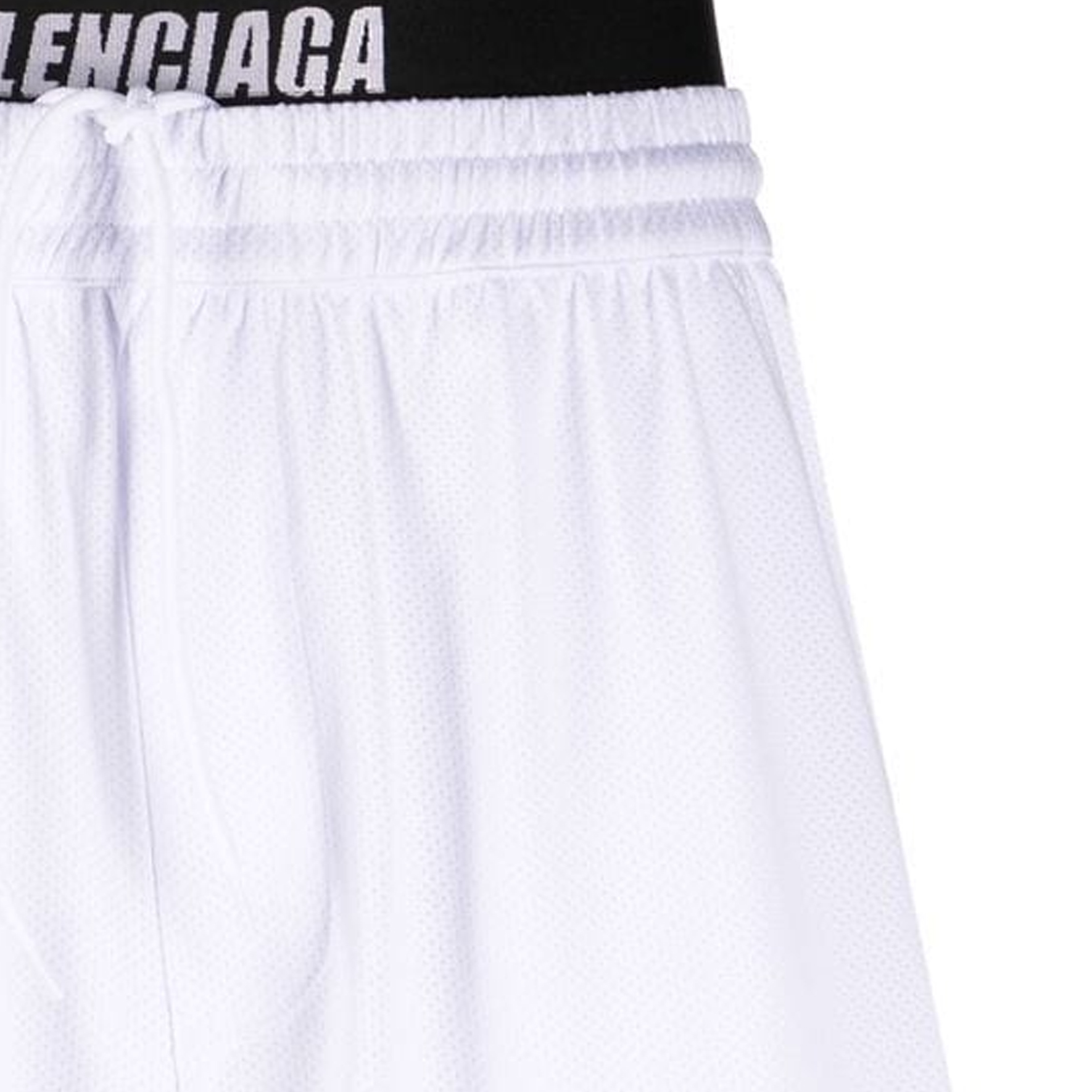 Shop Balenciaga FW22  White Logo Mesh Knit Casual Shorts. 6983174C0B49000