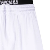 Shop Balenciaga FW22 White Logo Mesh Knit Casual Shorts. 6983174C0B49000