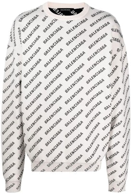 巴黎世家 FW22 全版Logo提花圓領毛衣 白色 702952T32339054 Order 巴黎世家 FW22 全版Logo提花圓領毛衣 白色 702952T32339054