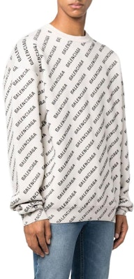 巴黎世家 FW22 全版Logo提花圓領毛衣 白色 702952T32339054 Purchase 巴黎世家 FW22 全版Logo提花圓領毛衣 白色 702952T32339054