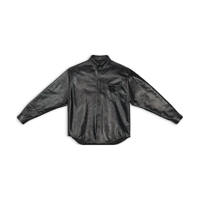 Balenciaga FW22 All-Over Logo Leather Jacket Men’s Black. 704420TMS161000