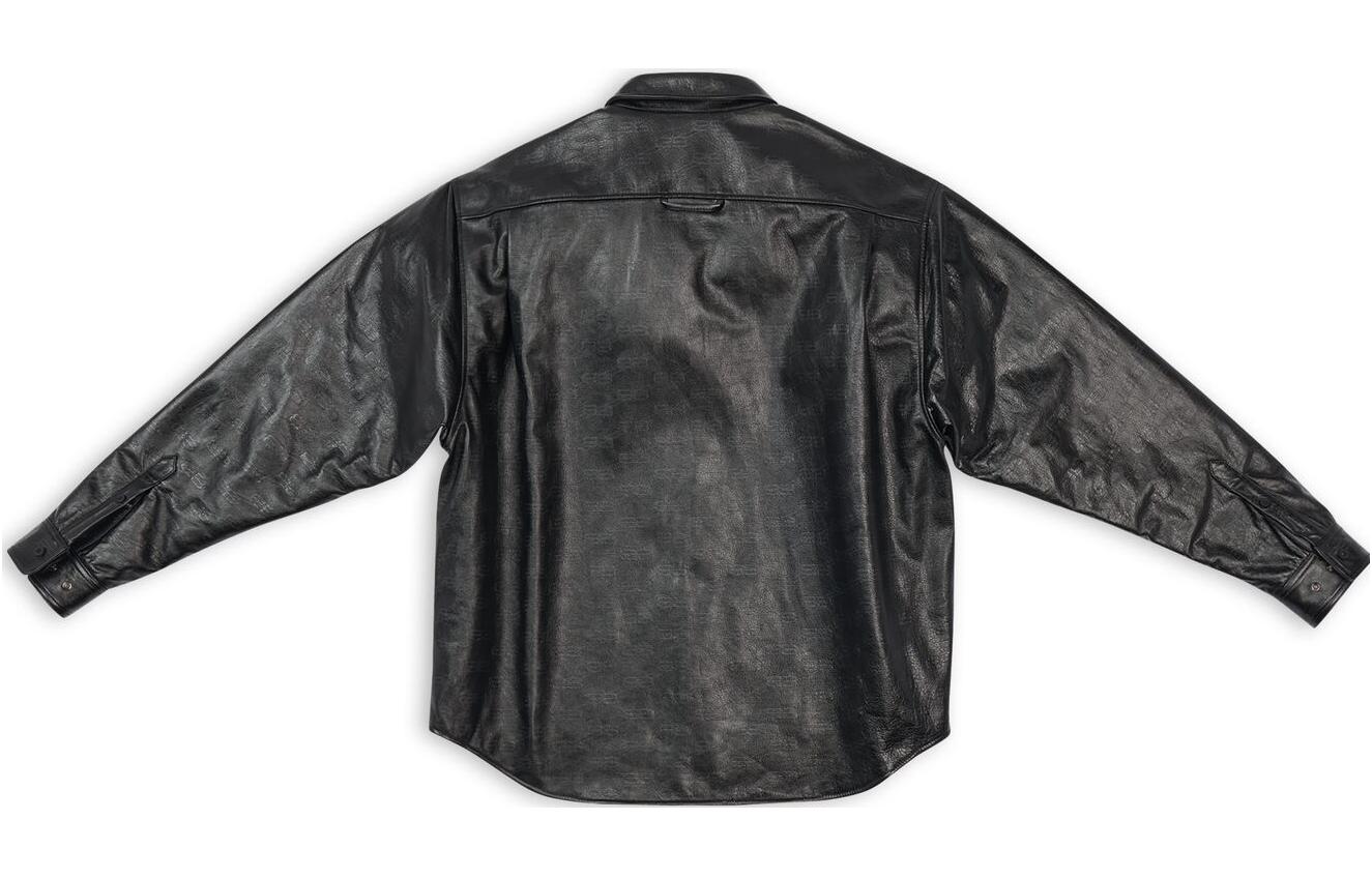 Lookbook Balenciaga FW22 All-Over Logo Leather Jacket Men’s Black. 704420TMS161000