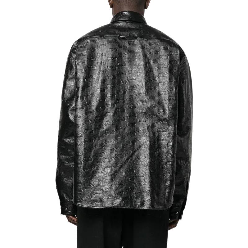Purchase Balenciaga FW22 All-Over Logo Leather Jacket Men’s Black. 704420TMS161000