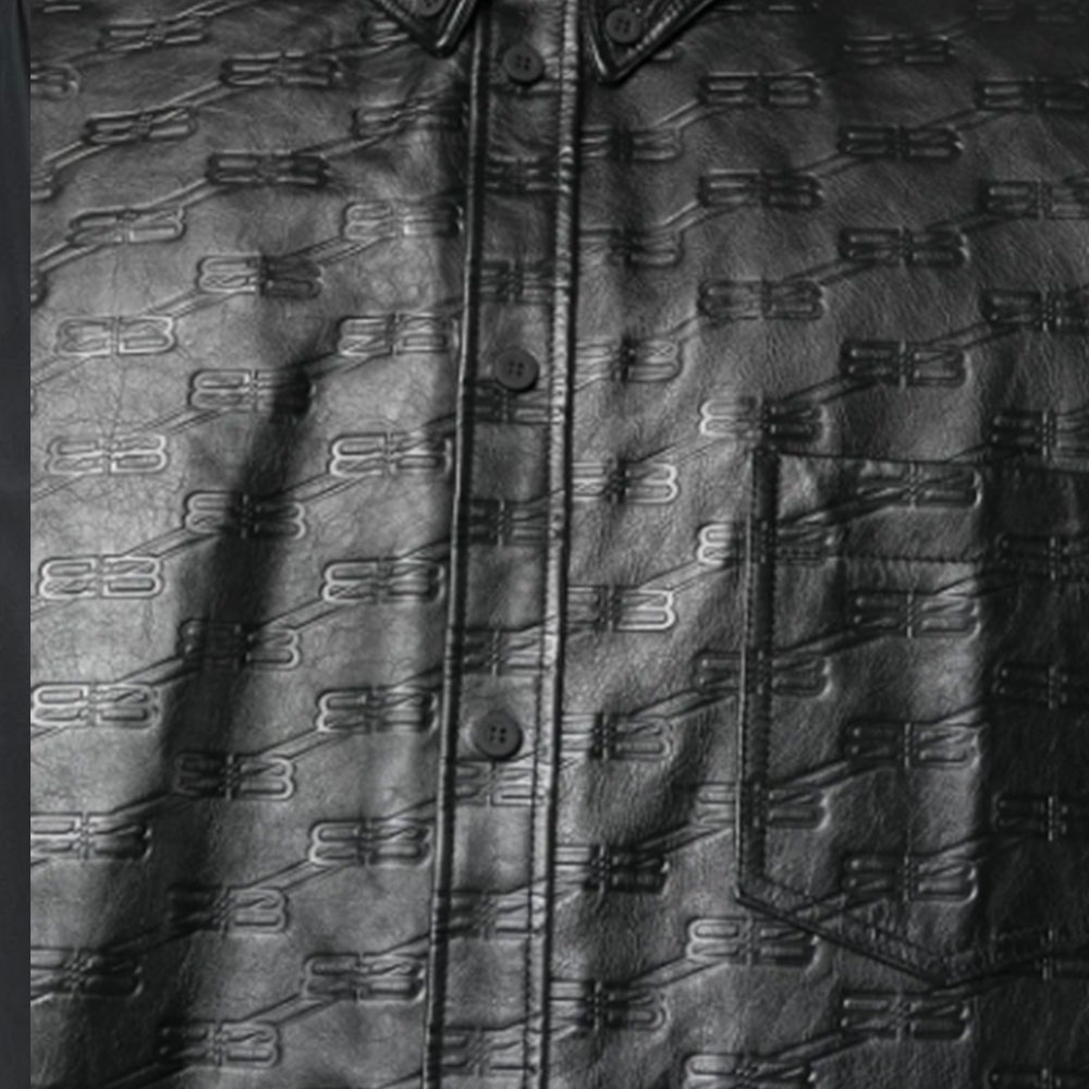 Sizing Balenciaga FW22 All-Over Logo Leather Jacket Men’s Black. 704420TMS161000