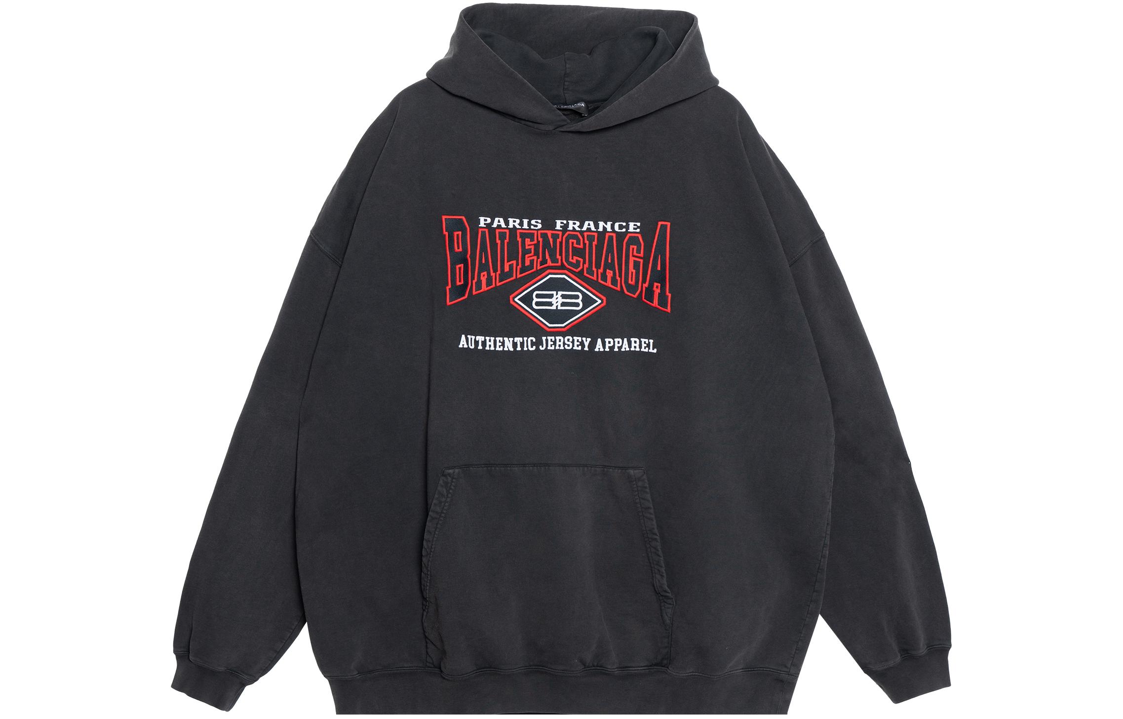 Balenciaga FW22 Alphabet Print Hoodie Black Long-Sleeve Pullover 620973TMVB11000