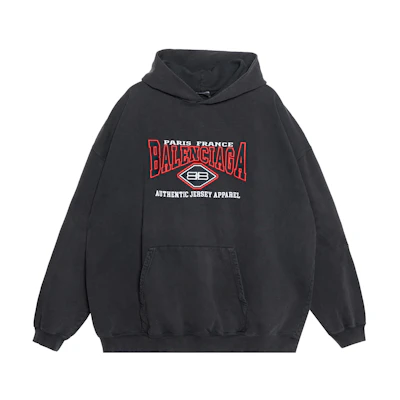 Balenciaga FW22 Alphabet Print Hoodie Black Long-Sleeve Pullover 620973TMVB11000