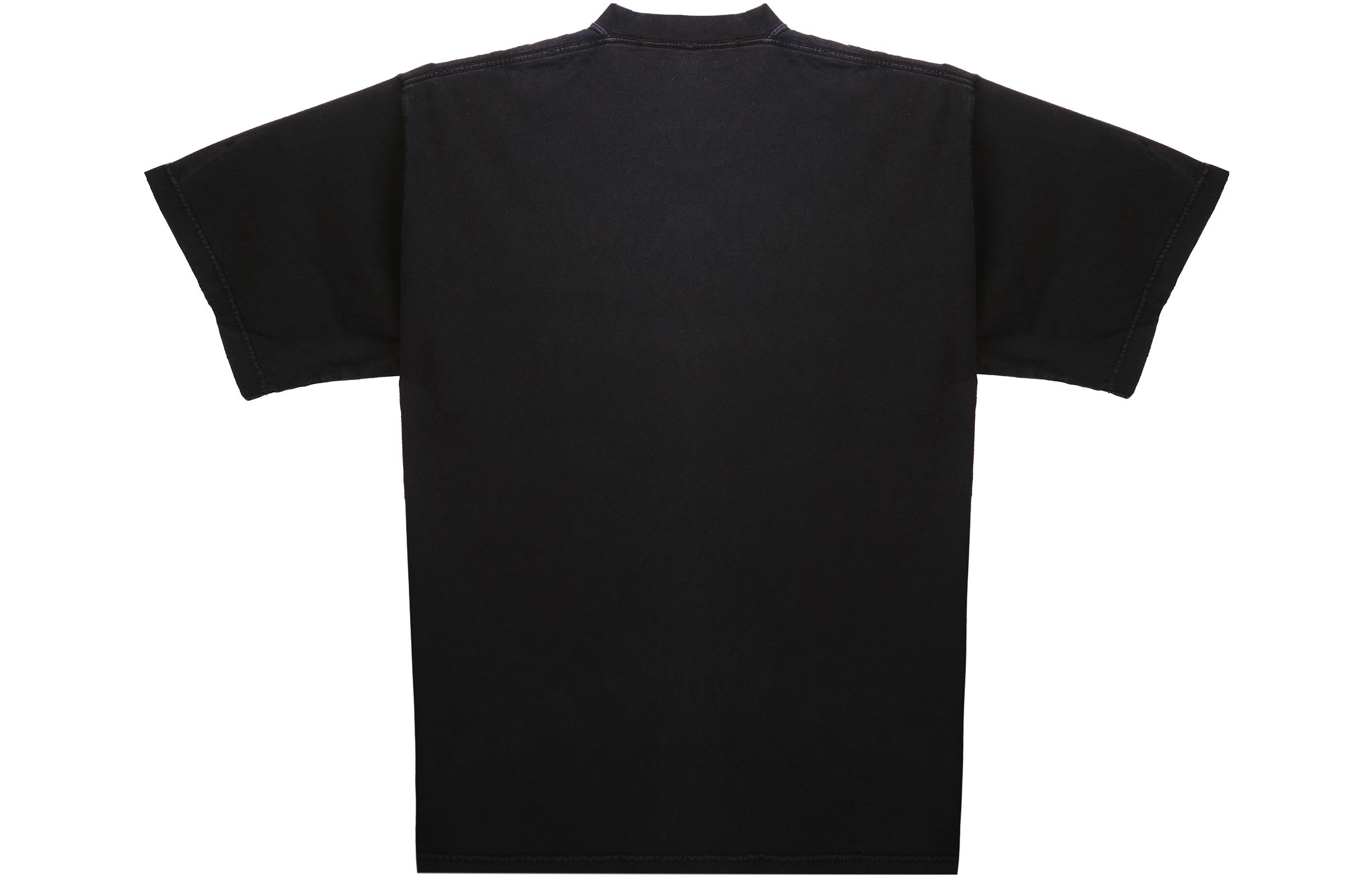 Lookbook Balenciaga FW22 Be Different Apple Logo Print Black Tee Unisex. 712398TNVB31070