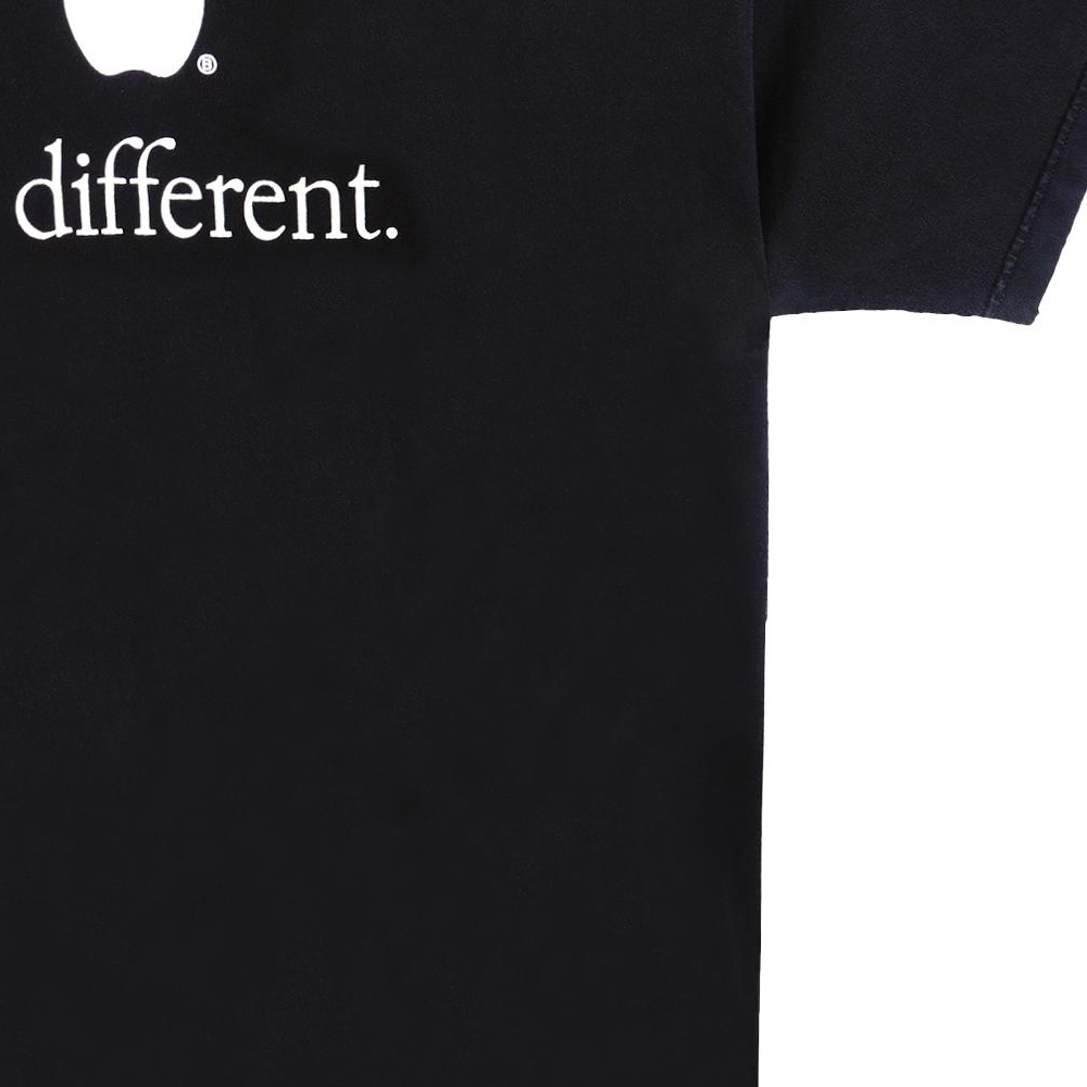 Cheap Balenciaga FW22 Be Different Apple Logo Print Black Tee Unisex. 712398TNVB31070