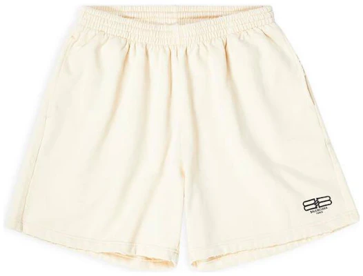 Balenciaga FW22 Pantalones Cortos Beige Logo Relaxed Fit con Cintura Elástica Hombre 676137TMVG69069 Order Balenciaga FW22 Pantalones Cortos Beige Logo Relaxed Fit con Cintura Elástica Hombre 676137TMVG69069
