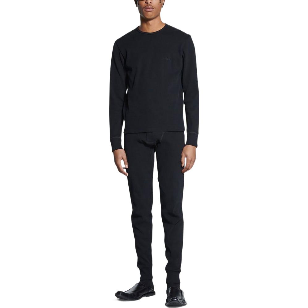 Lookbook Balenciaga FW22 Black Embroidered Long Sleeve Crewneck T-Shirt (Oversized Fit). 6983224C2B41000