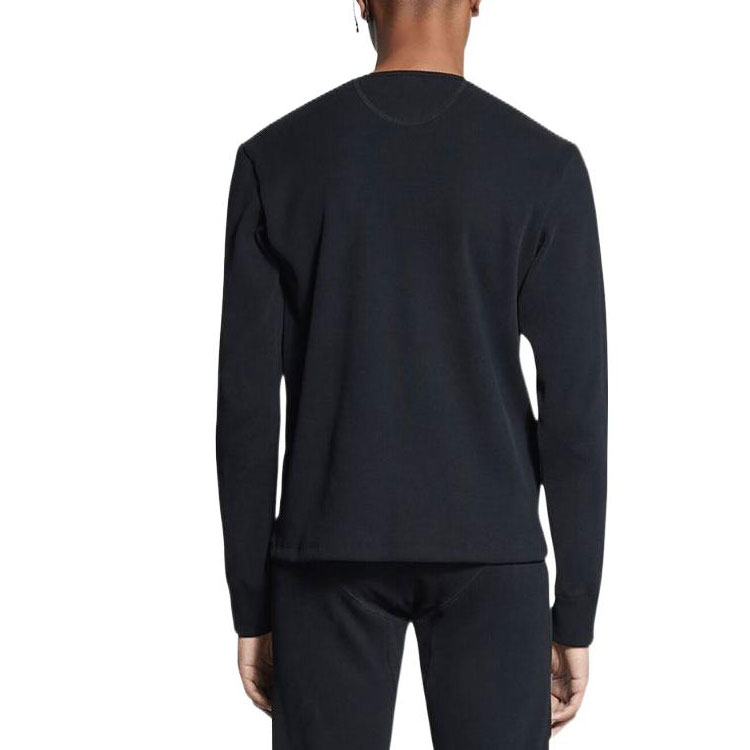 Shop Balenciaga FW22 Black Embroidered Long Sleeve Crewneck T-Shirt (Oversized Fit). 6983224C2B41000