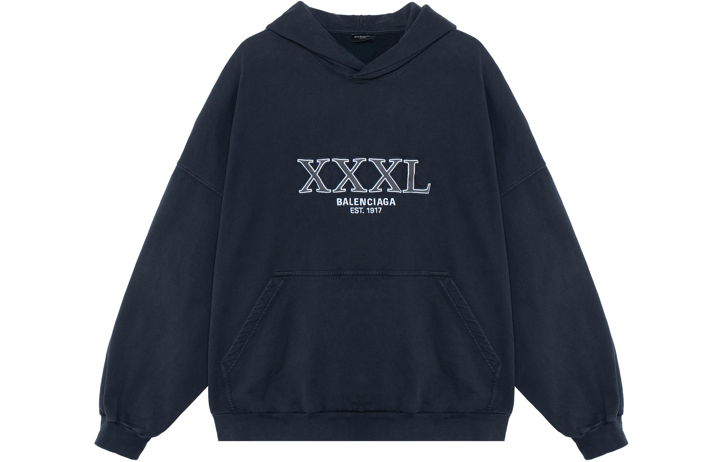 Balenciaga FW22 Black Logo Crewneck Sweatshirt Unisex Couple Style. 713677TNVD91070