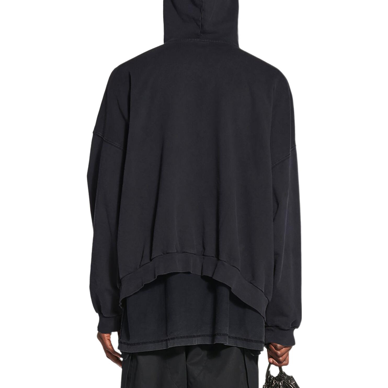 Purchase バレンシアガ FW22 ブラック ロゴ クルーネック スウェットシャツ ユニセックス カップル用。 713677TNVD91070