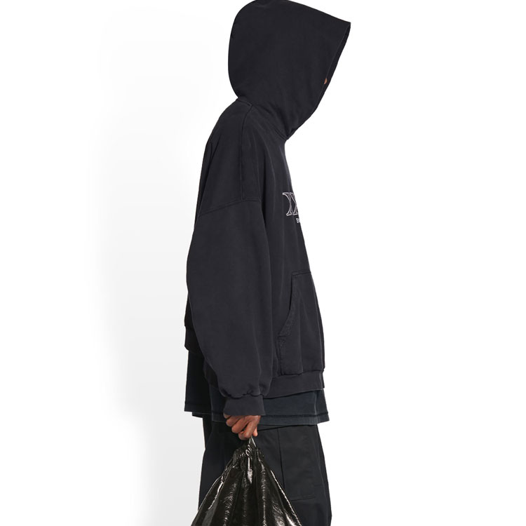 Details for バレンシアガ FW22 ブラック ロゴ クルーネック スウェットシャツ ユニセックス カップル用。 713677TNVD91070