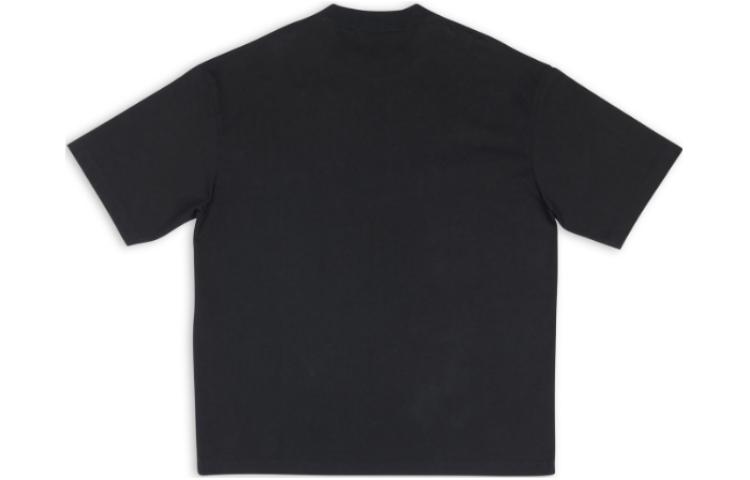 Balenciaga FW22 Black Logo Print Crewneck T-Shirt  Regular Fit Casual Tee 612966TMVL41075 圖 3