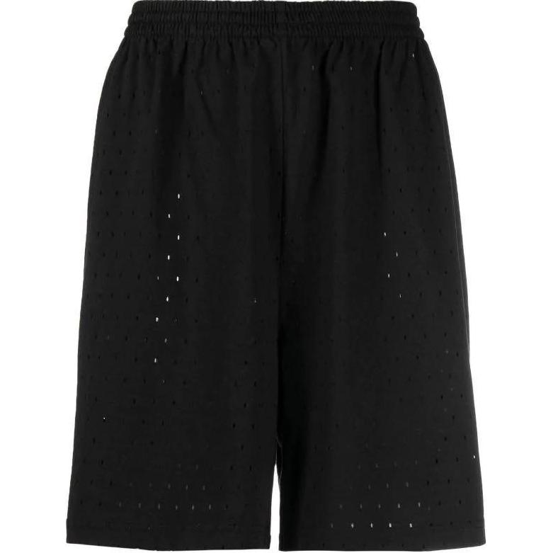 Balenciaga FW22 Black Mesh Oversized Shorts for Men. 674591TMVD41000