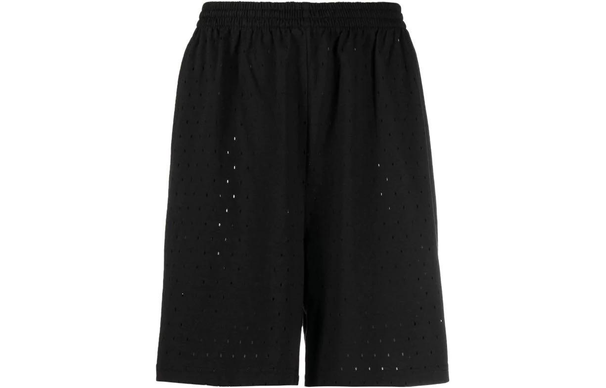 Order 巴倫西亞加 FW22 男士黑色網眼寬鬆短褲 674591TMVD41000