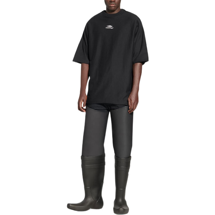 Balenciaga FW22 Black Oversized Logo Print T-Shirt Unisex. 704032TMVJ71070 圖 4
