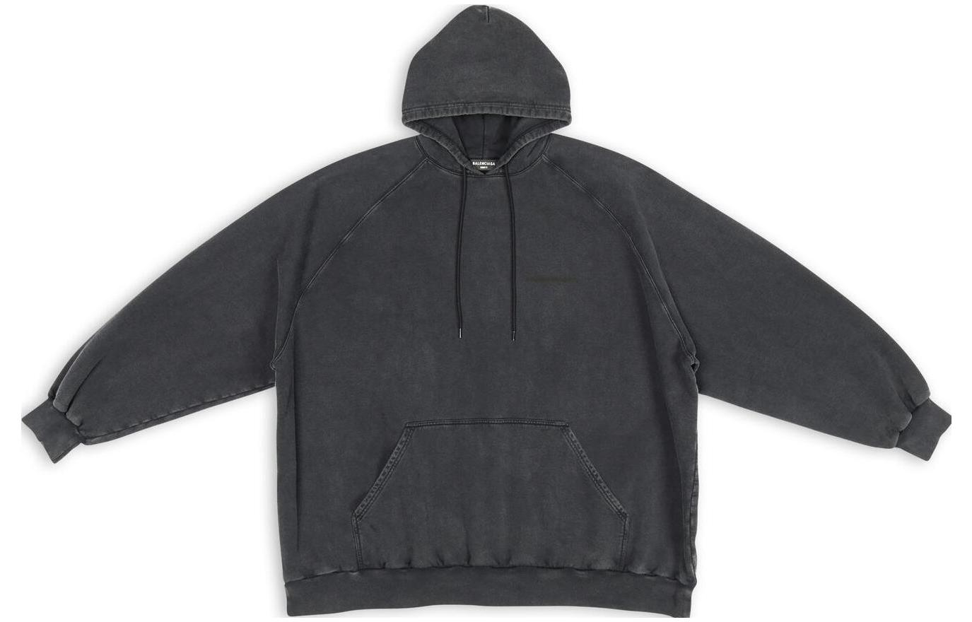 Balenciaga FW22 Black Pullover Hoodie Regular Fit Long Sleeve 697879TMVH21055