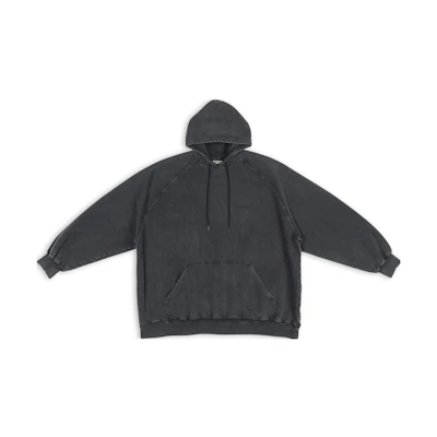 Balenciaga FW22 Black Pullover Hoodie Regular Fit Long Sleeve 697879TMVH21055