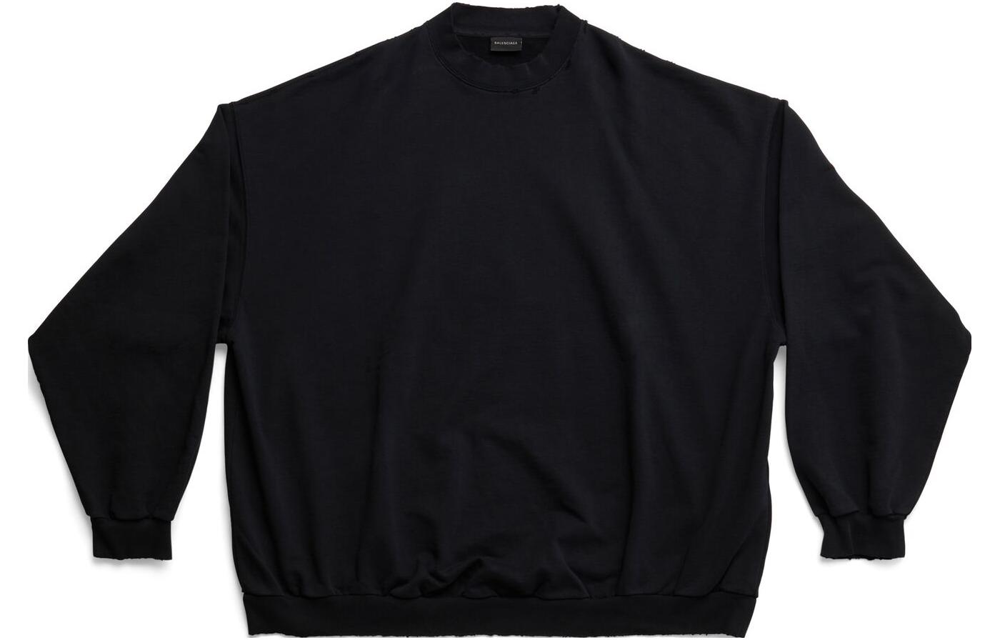 Balenciaga FW22 Black Pullover Hoodie Regular Fit 745007TOVF39034