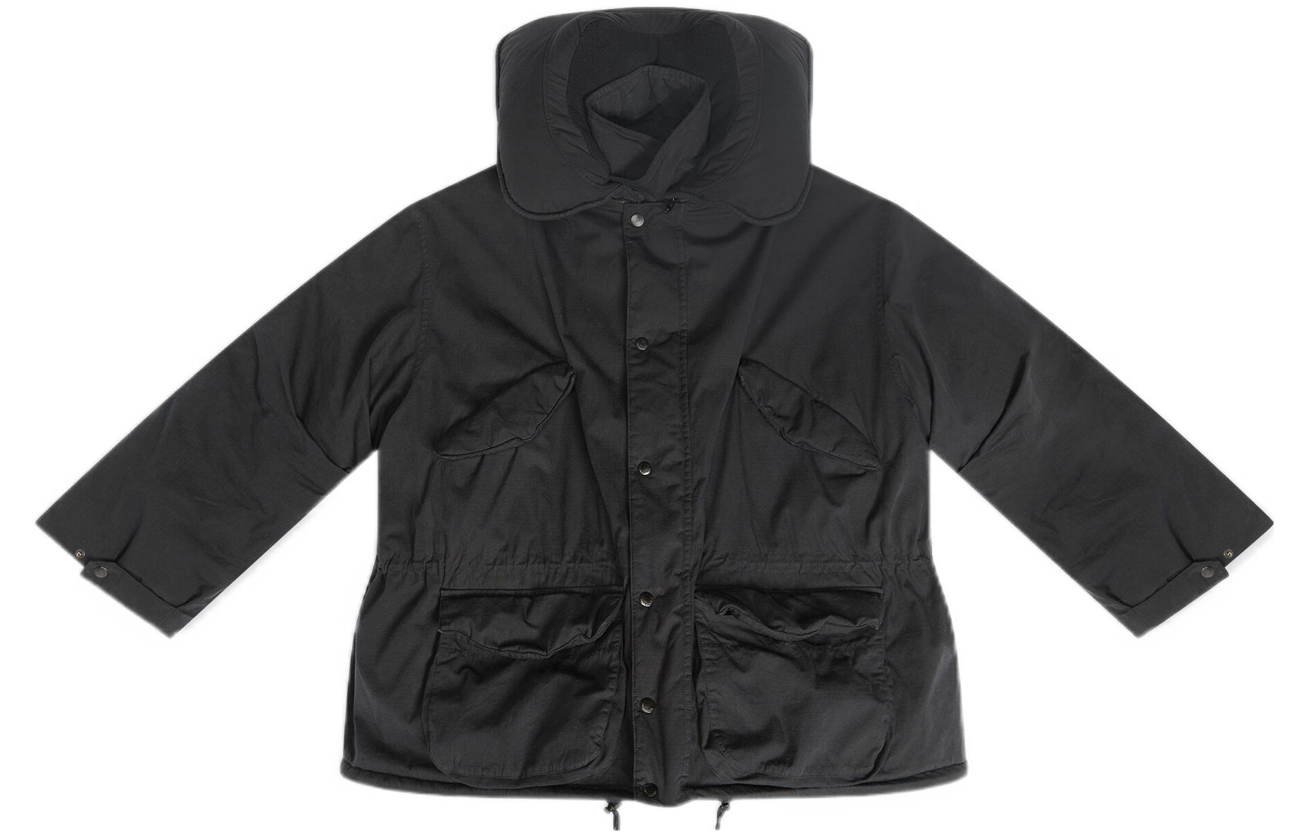 Balenciaga FW22 Black Ripstop Cotton Oversized Travel Jacket for Men 704500TLP031000