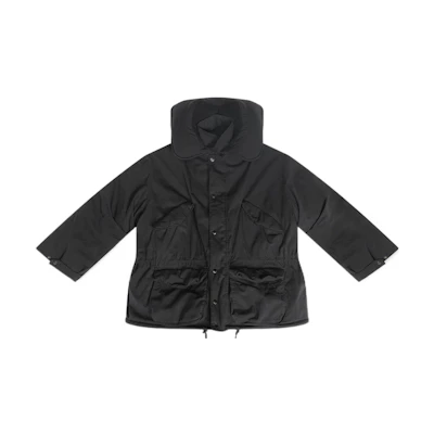 Balenciaga FW22 Black Ripstop Cotton Oversized Travel Jacket for Men 704500TLP031000