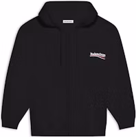 Balenciaga FW22 Black Slim Fit Zip Hoodie with Logo Print 620972TKVI91070 Balenciaga FW22 Black Slim Fit Zip Hoodie with Logo Print 620972TKVI91070