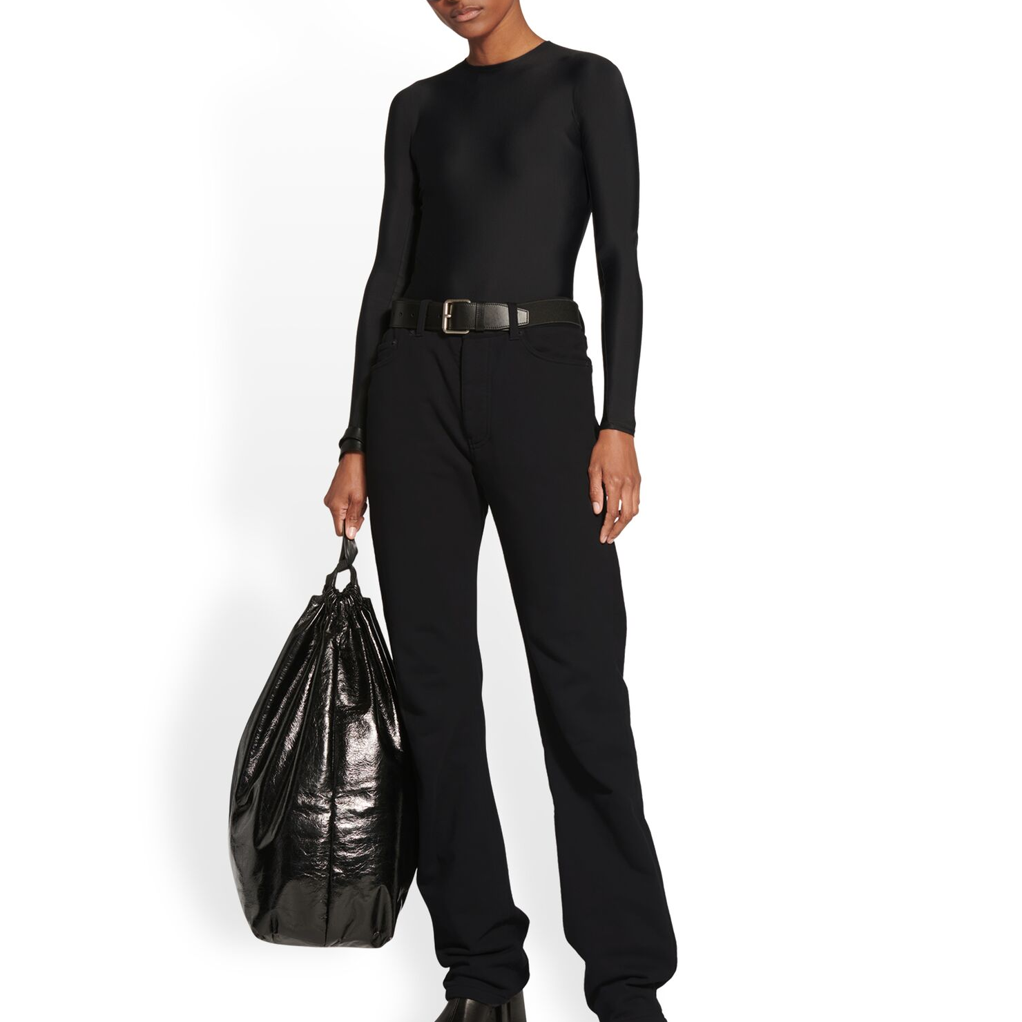 Purchase Balenciaga FW22 黑色男女直筒休閒長褲附口袋。 720439TMVP81000