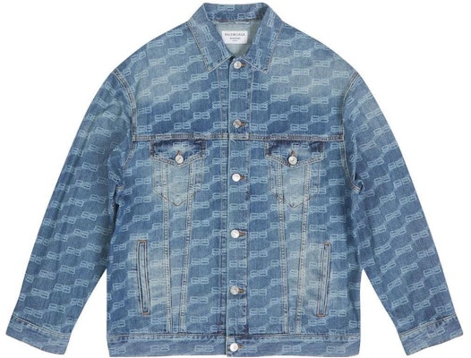 Balenciaga FW22 Jaket Denim Biru Cetakan Logo Longgar Single-Breasted 675208TMW374437 Buy Balenciaga FW22 Jaket Denim Biru Cetakan Logo Longgar Single-Breasted 675208TMW374437