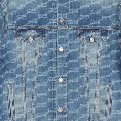 Balenciaga FW22 Jaket Denim Biru Cetakan Logo Longgar Single-Breasted 675208TMW374437 Cheap Balenciaga FW22 Jaket Denim Biru Cetakan Logo Longgar Single-Breasted 675208TMW374437