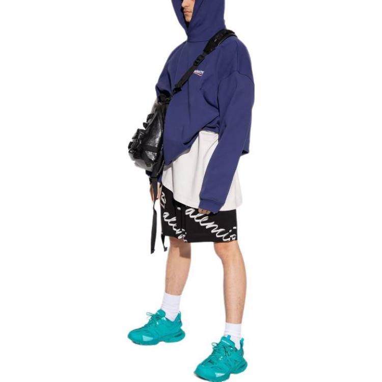 Lookbook Balenciaga FW22 Blue Logo Print Sweatshirt Unisex Regular Fit 620973TKVI91195