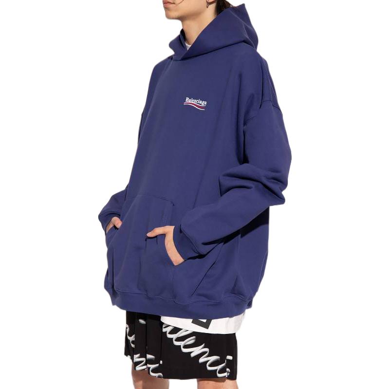 Purchase Balenciaga FW22 Blue Logo Print Sweatshirt Unisex Regular Fit 620973TKVI91195