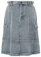 Order Balenciaga FW22 Button Zip Waist Denim Skirt Blue 681717TJW60-4012