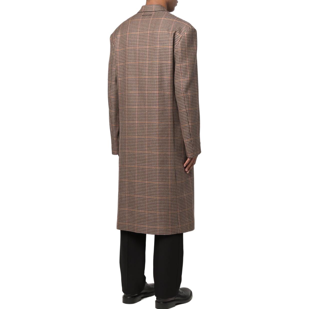 Purchase 巴黎世家FW22棕色格纹宽松版型单排扣长袖大衣 男女同款 642221TLU139364