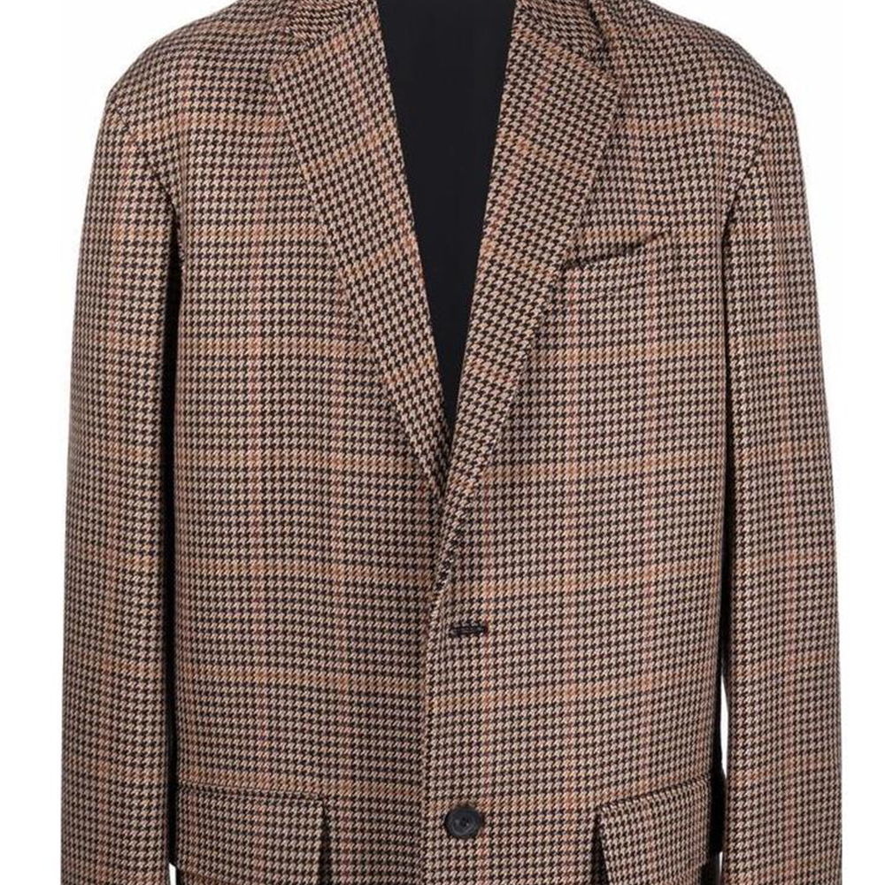 Details for 巴黎世家FW22棕色格纹宽松版型单排扣长袖大衣 男女同款 642221TLU139364