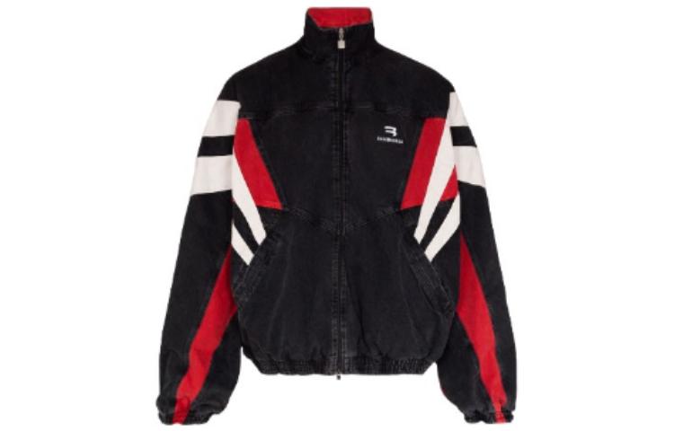 Balenciaga FW22 Colorblock Logo Zip-Up Jacket Unisex Black 681648TEW051055