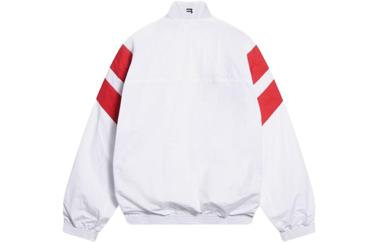 Lookbook Balenciaga FW22 Jaket Olahraga Colorblock Zip-Up Putih 675533TKM029000