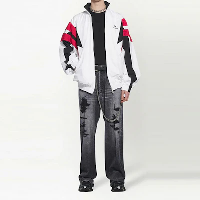 Balenciaga FW22 Jaket Olahraga Colorblock Zip-Up Putih 675533TKM029000 Shop Balenciaga FW22 Jaket Olahraga Colorblock Zip-Up Putih 675533TKM029000